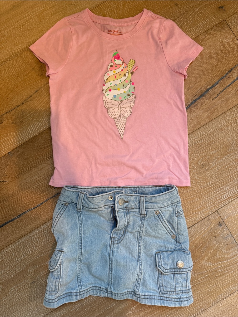 Cat & Jack Pink Girls' Ice Cream Graphic Tee